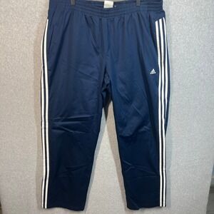 Adidas Track Pants Mens 2XL Navy Blue Excellent Climalite Climaproof Athletic